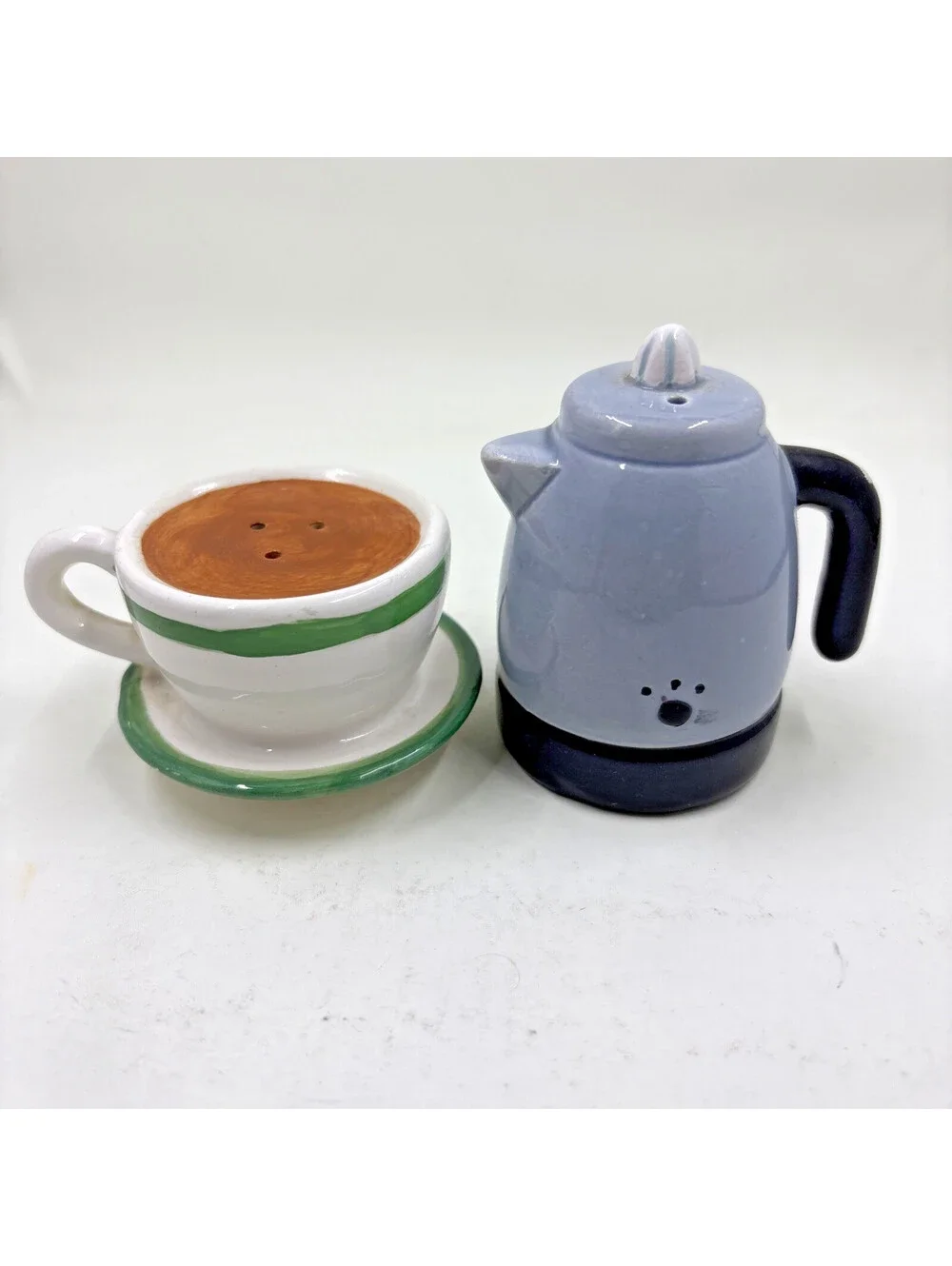 Vintage OCI Coffee Pot & Coffee Cup Salt and Pepper Shakers 1994